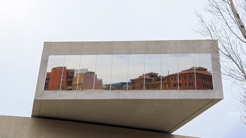Front of MAXXI Rome Italy timelapse - February 21, 2015: is a national museum of contemporary art and architecture.