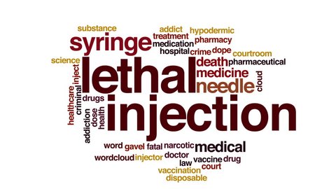 Lethal injection animated word cloud.