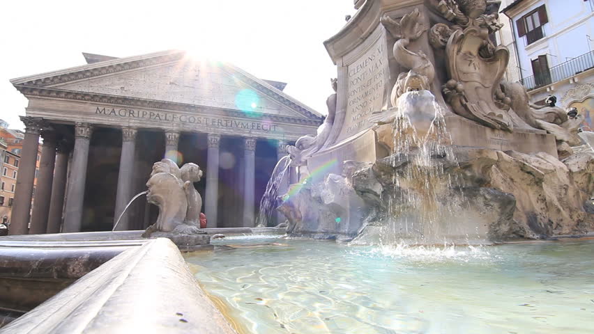 Fountain by Pantheon in Rome 1