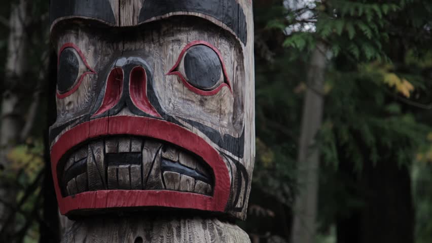 Canadian natives totem pole