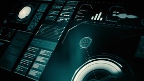 Ultra detailed abstract digital background. Blinking and switching indicators and statuses showing work of command center, processing big data, machine deep learning, neural network system progress. - Powered by Shutterstock - Get 15% off with code: PIKWIZARD15