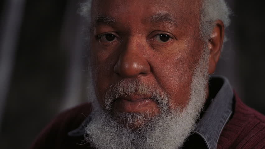 Closeup of elderly black man