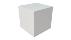 White box isolated on white background. Transportation concept. 3D render HD footage for your design. Alpha matte included.