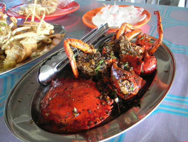 Black pepper crab and butter lobster
