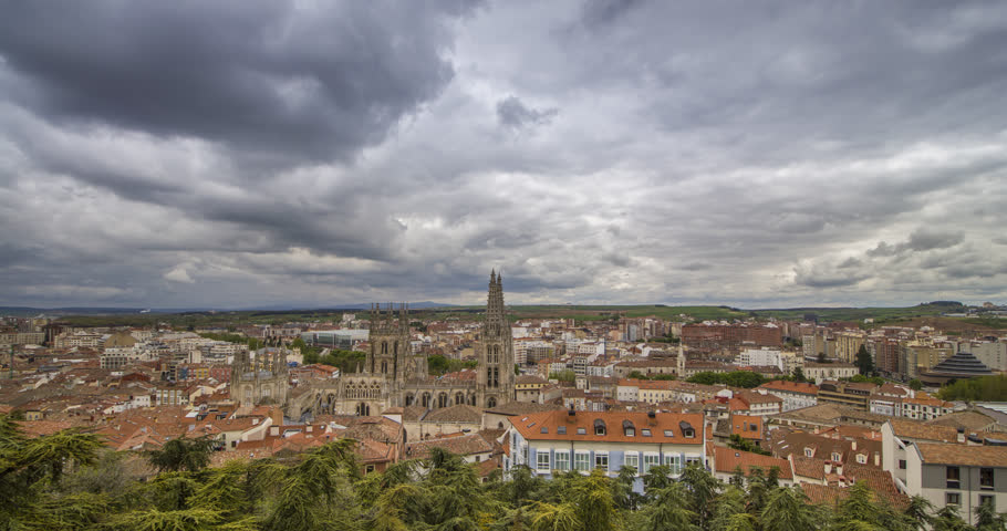 4k Panoramic view in time lapse of Burgos Spain