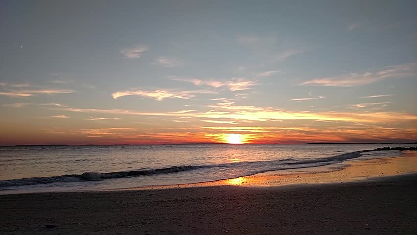 The sun sets over the Edisto River located the St Helena sound in South Carolina