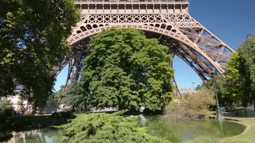 Paris. Eiffel tower. Tilt up
