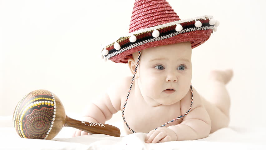 Baby Sombrero Hat Maracas On Light 