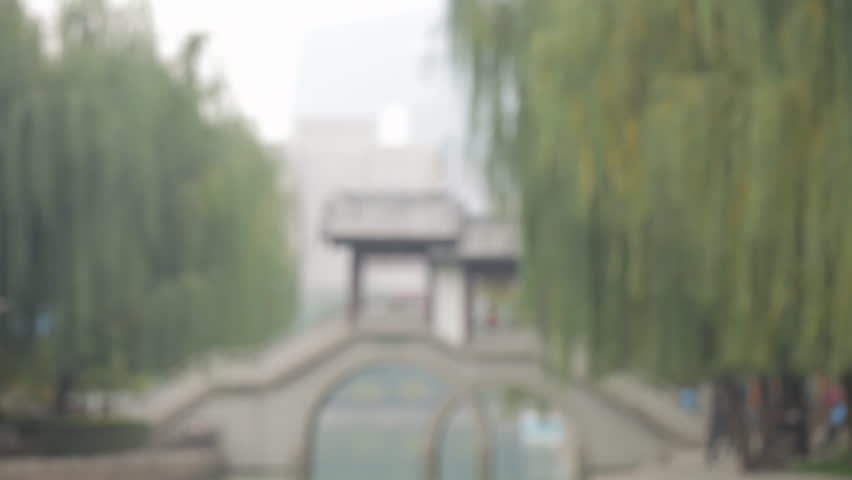 TD MS Mature man smiling and nodding, standing by lake in park / Beijing, China