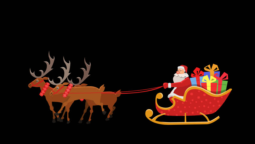 santa on his sleigh with reindeer images