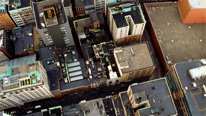 Boston, MA - CIRCA 2003 - Daytime aerial view of downtown Boston.