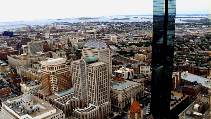 Boston, MA - CIRCA 2003 - Aerial view of Boston and waterfront