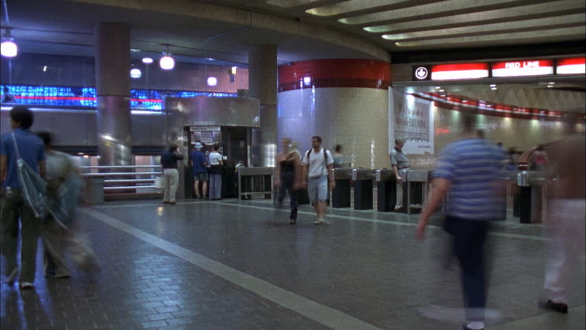 BOSTON, MA - CIRCA 2001: Red Line train station
