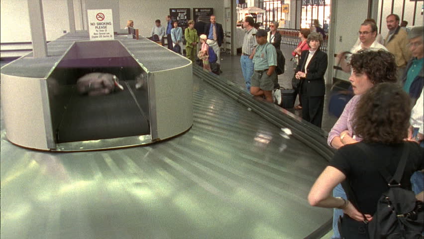 BOSTON, MA - CIRCA 2001 - Timelapse View of Baggage Claim