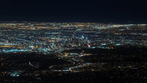Downtown Los Angeles from Mount Wilson at Night Timelapse