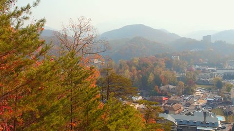View of Gatlinburg from behind the mountains