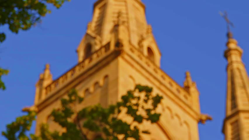 view of Collegiate Church in Neuchatel, Switzerland