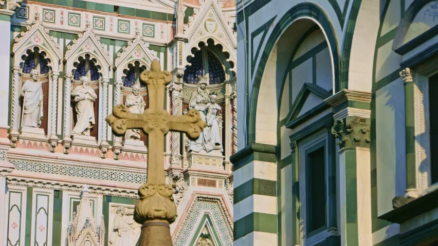 Closeup view of the Basilica of Santa Maria del Fiore in Florence