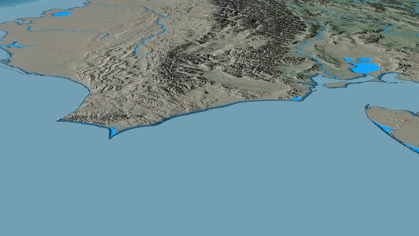 Glide over Brooks mountain range - masks. Natural Earth. High resolution ASTER GDEM data textured