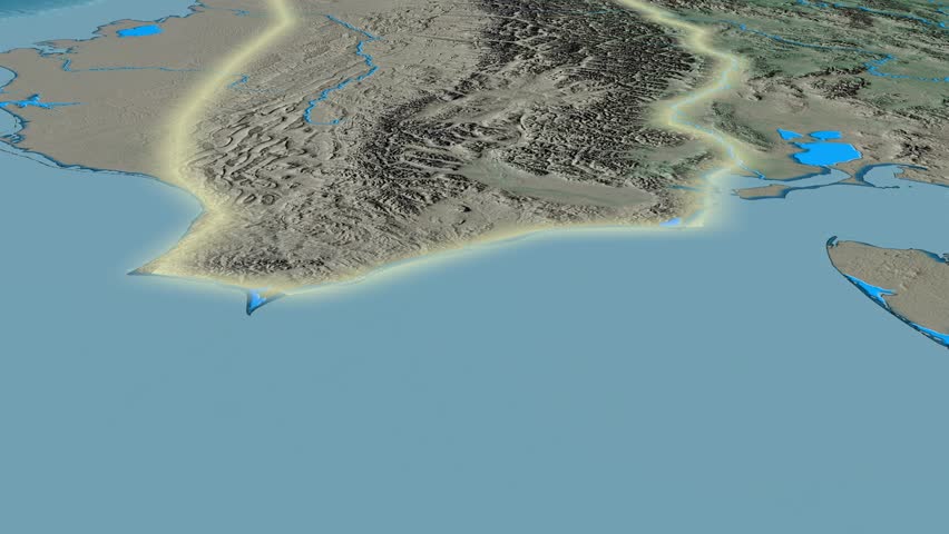 Glide over Brooks mountain range - glowed. Natural Earth. High resolution ASTER GDEM data textured