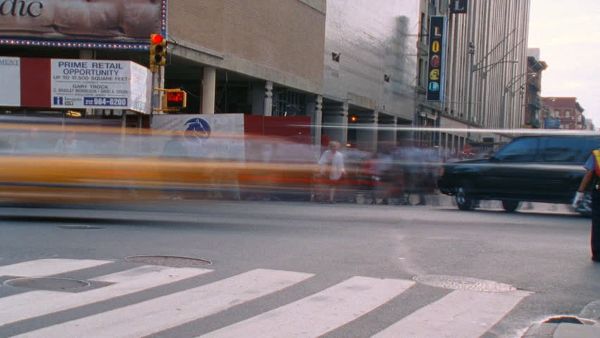 New York City, NY - CIRCA 2003 - Busy intersection at 42nd St. NYC.