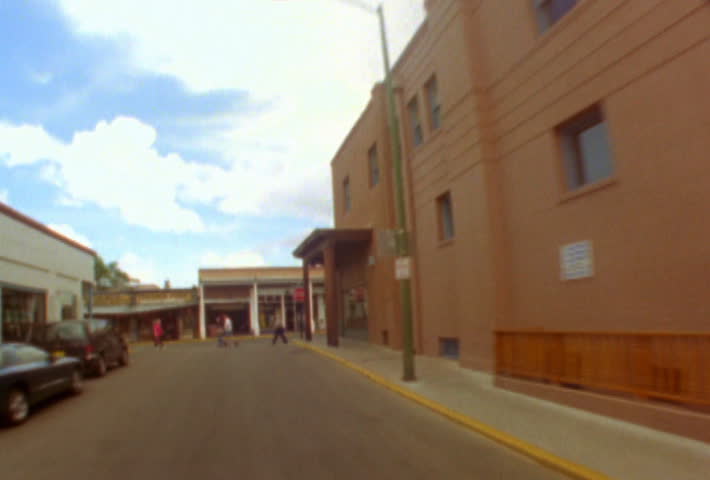 Santa Fe, New Mexico - CIRCA 1999: (Timlapse View) POV drive through  small