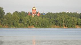 Holy Cross Cathedral and pond in Nizhny Tagil, Ural, Russia
