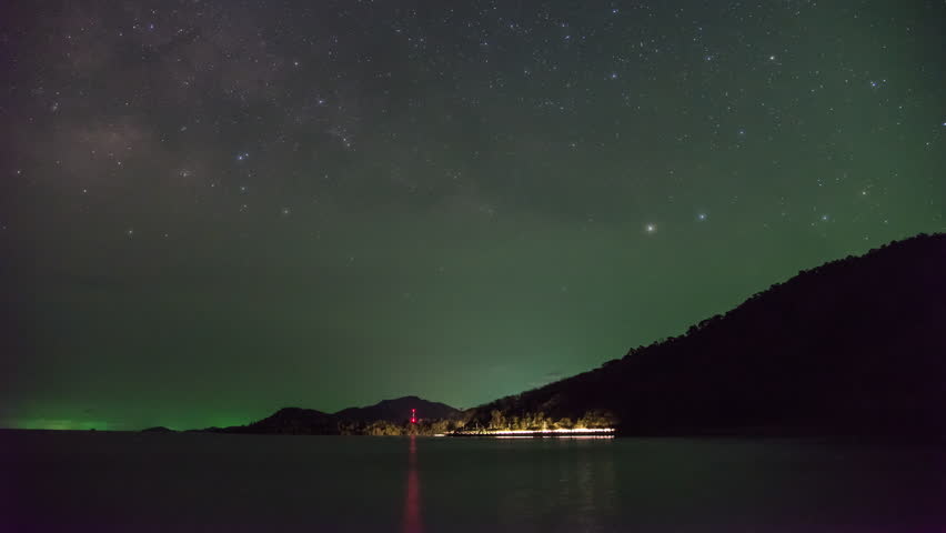 4k Time lapse  Milky way koh chang sea