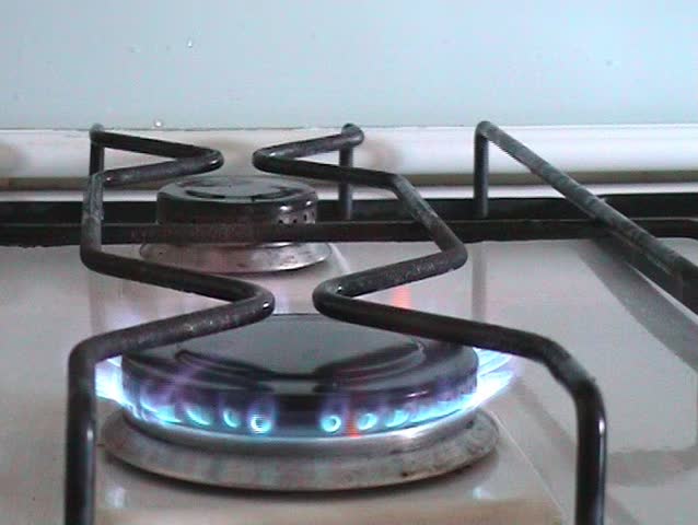 Gas stove burning