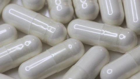 White pills of vitamin B6 magnesium
