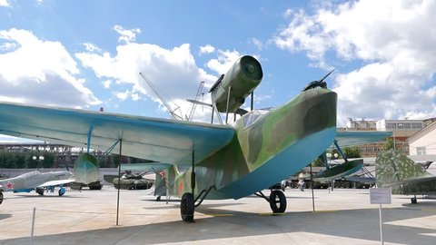 The Near Sea Scout MBR-2 mod 1936 Pyshma, Ekaterinburg, Russia - August 16, 2015 Museum of military equipment 'Battle Glory of the Urals'.