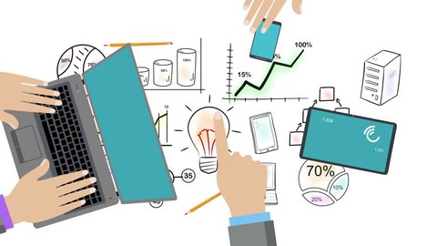 Business Project Management Development Animation Concept Stock Footage ...