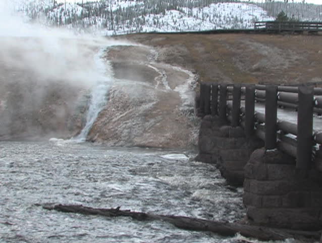 Steam rising over Yellowstone River