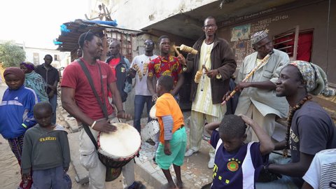 African folk music in Dakar slum - 2016 April: Dakar, Senegal