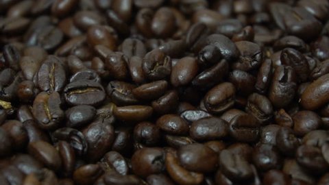 Closeup of coffee beans surface