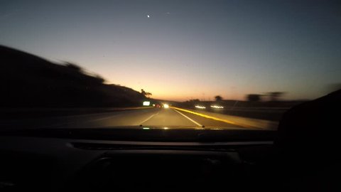 Hyperlapse of a Freeway Capturing the Early morning Sunrise