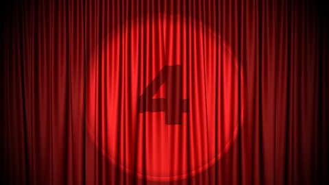 Red curtain with 5 second countdown. Comes with Alpha