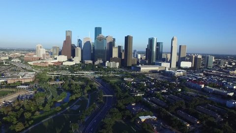 Houston Skyline Drone Stock Footage Video (100% Royalty-free) 22005433 ...