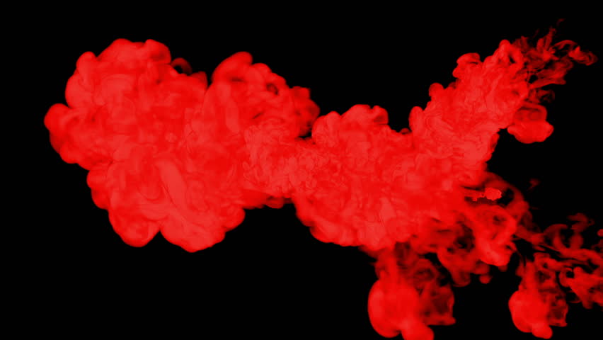 red ink drop in water on a black background for effects. 3d render. voxel graphics. computer simulation 25