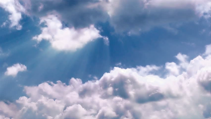 Clouds time lapse and golden aircraft flying