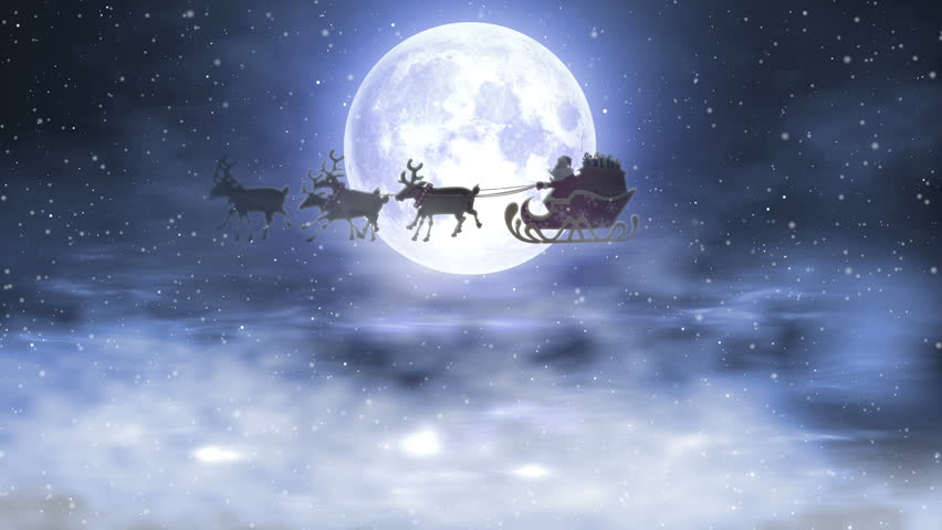 animation winter scenery night santa claus Stok Videosu (%100 Telifsiz) 103...