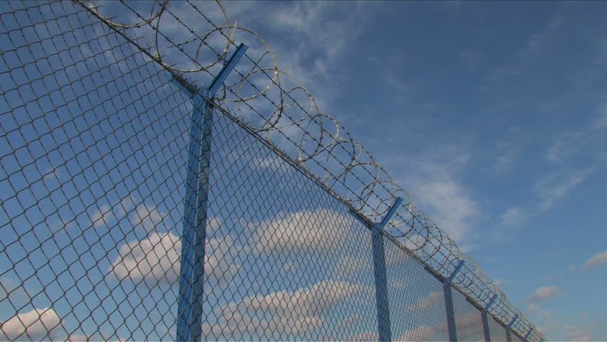 Airport barbed wire time lapse 