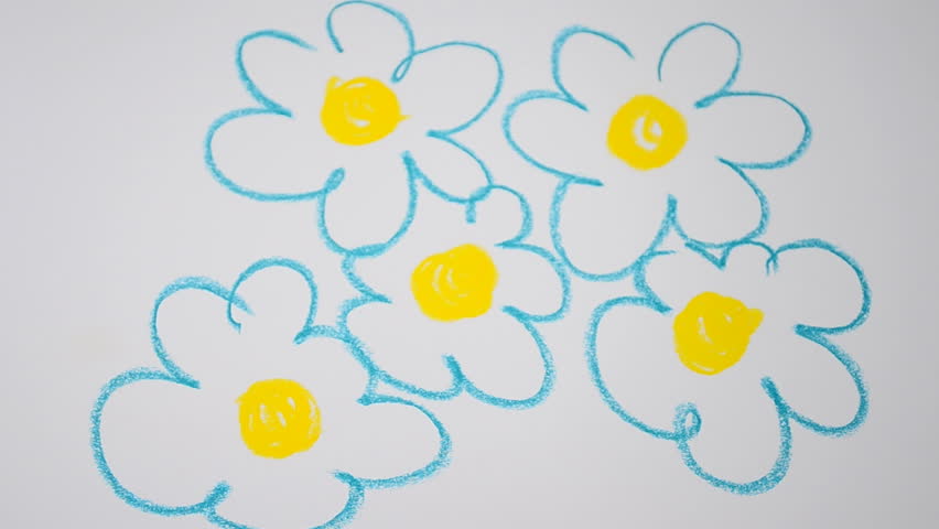 Drawing process. We draw flowers.