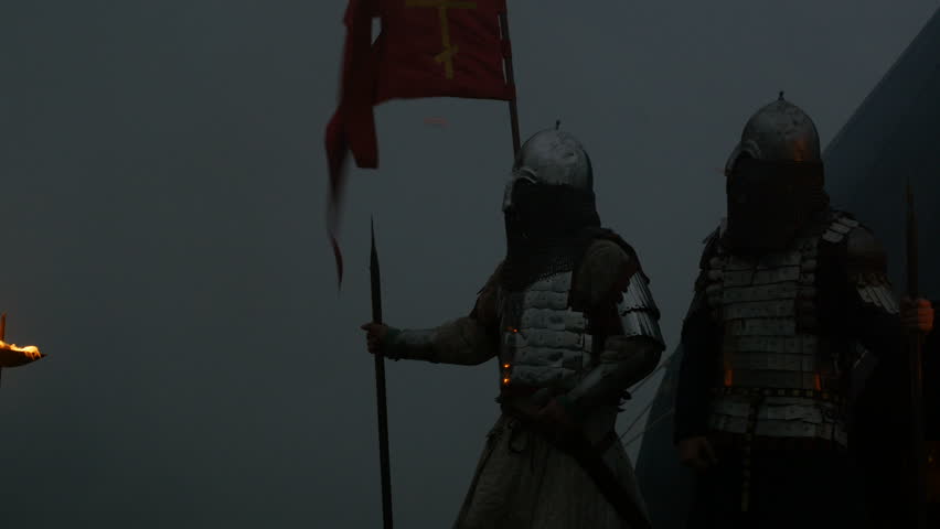 sentinel knights evening medieval guard strong Stock Footage Video (100 ...