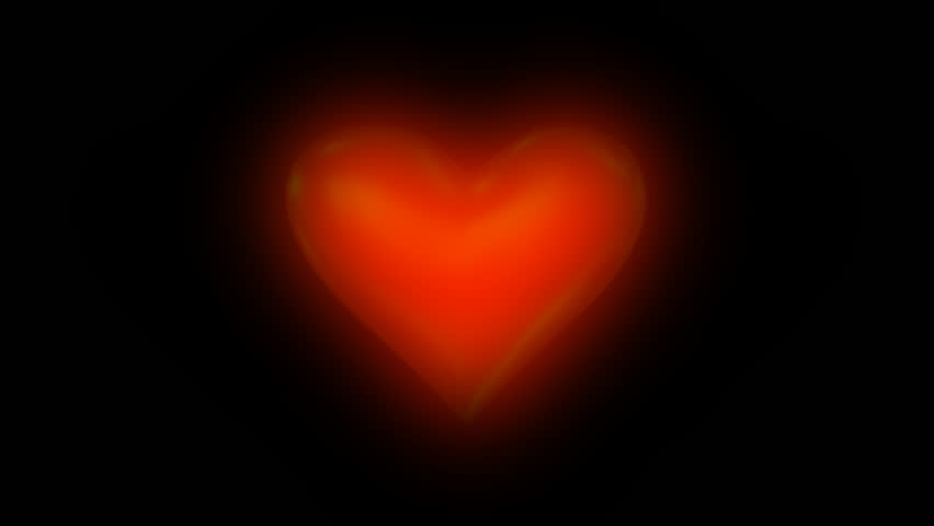 Animated Spinning Glowing Red Heart Stock Footage Video (100% Royalty