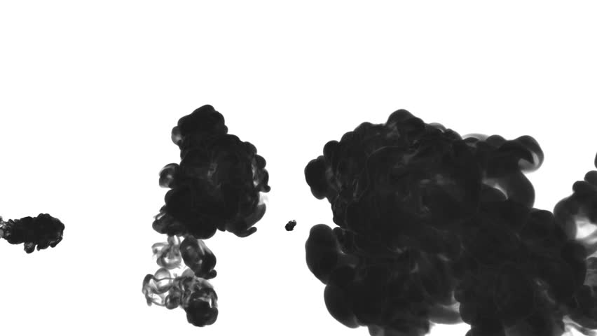 black ink drop in water on a white background for effects. 3d render. voxel graphics. computer simulation 15