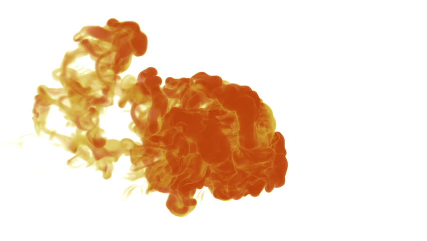 orange ink drop in water on a white background for effects. 3d render. voxel graphics. computer simulation 8