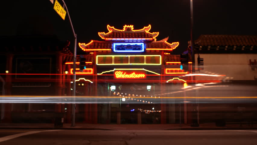  Timelapse of Chinatown gate, Los Angeles, California.