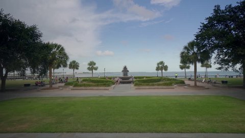 Pineapple Fountain, Waterfront Park, Charleston, South Carolina, USA, Aug 2016
