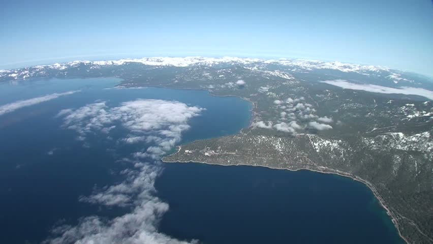 Flying over Lake Tahoe East Sierra Nevada Range